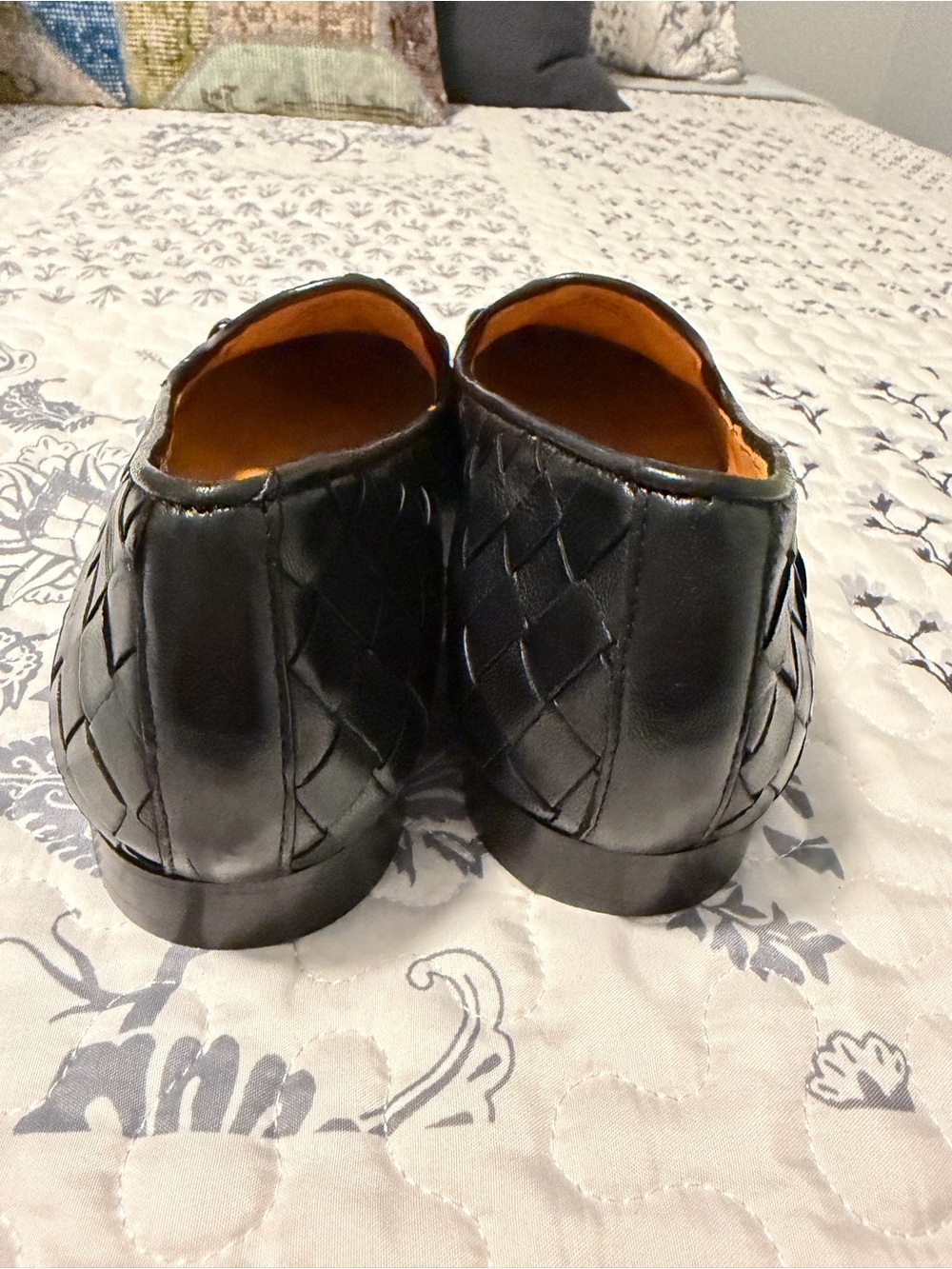 Robert Zur LETTI Black Woven Leather Loafers with Gold Bit Detail - Picture 5 of 5